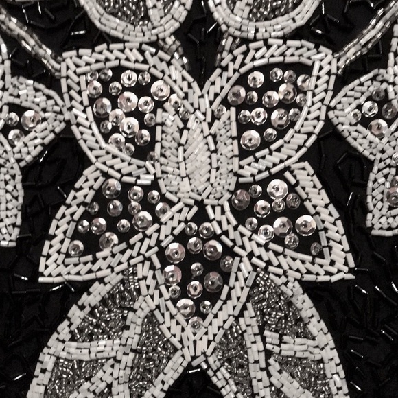 NEIMAN MARCUS Black Tie Beaded Formal Dress - Picture 9 of 10